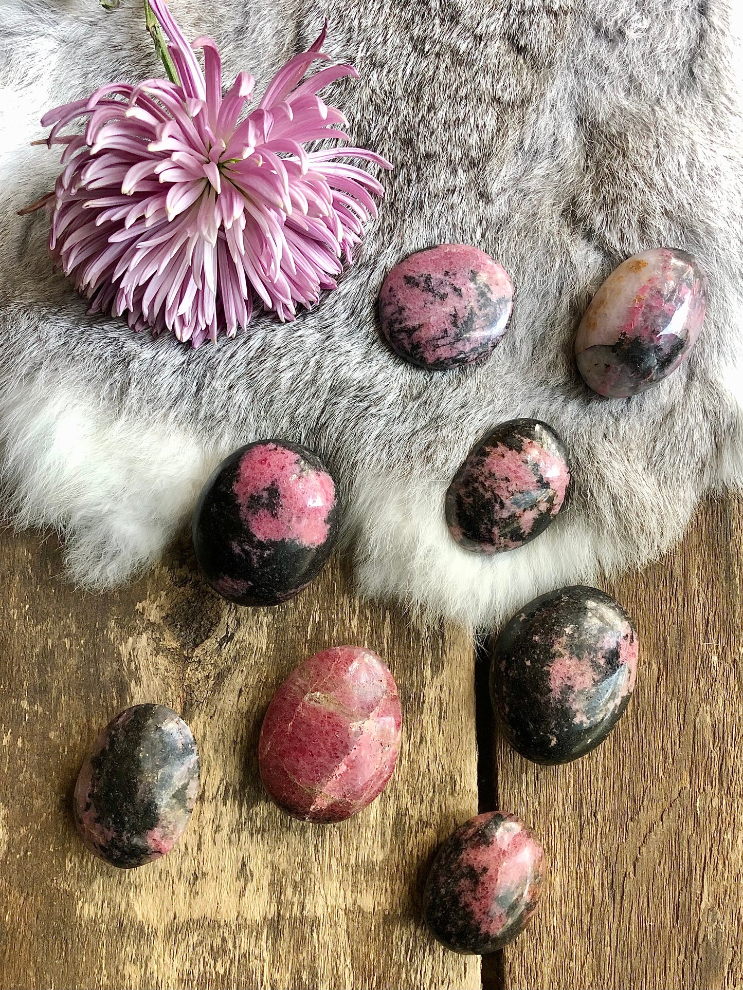 Rhodonite Palm Stone