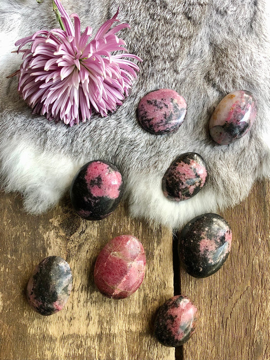 Rhodonite Palm Stone