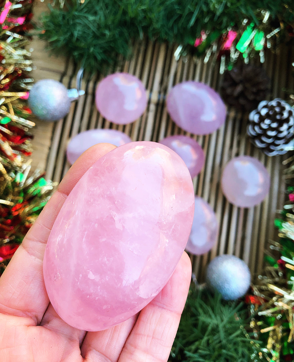 Rose Quartz Palm Stone