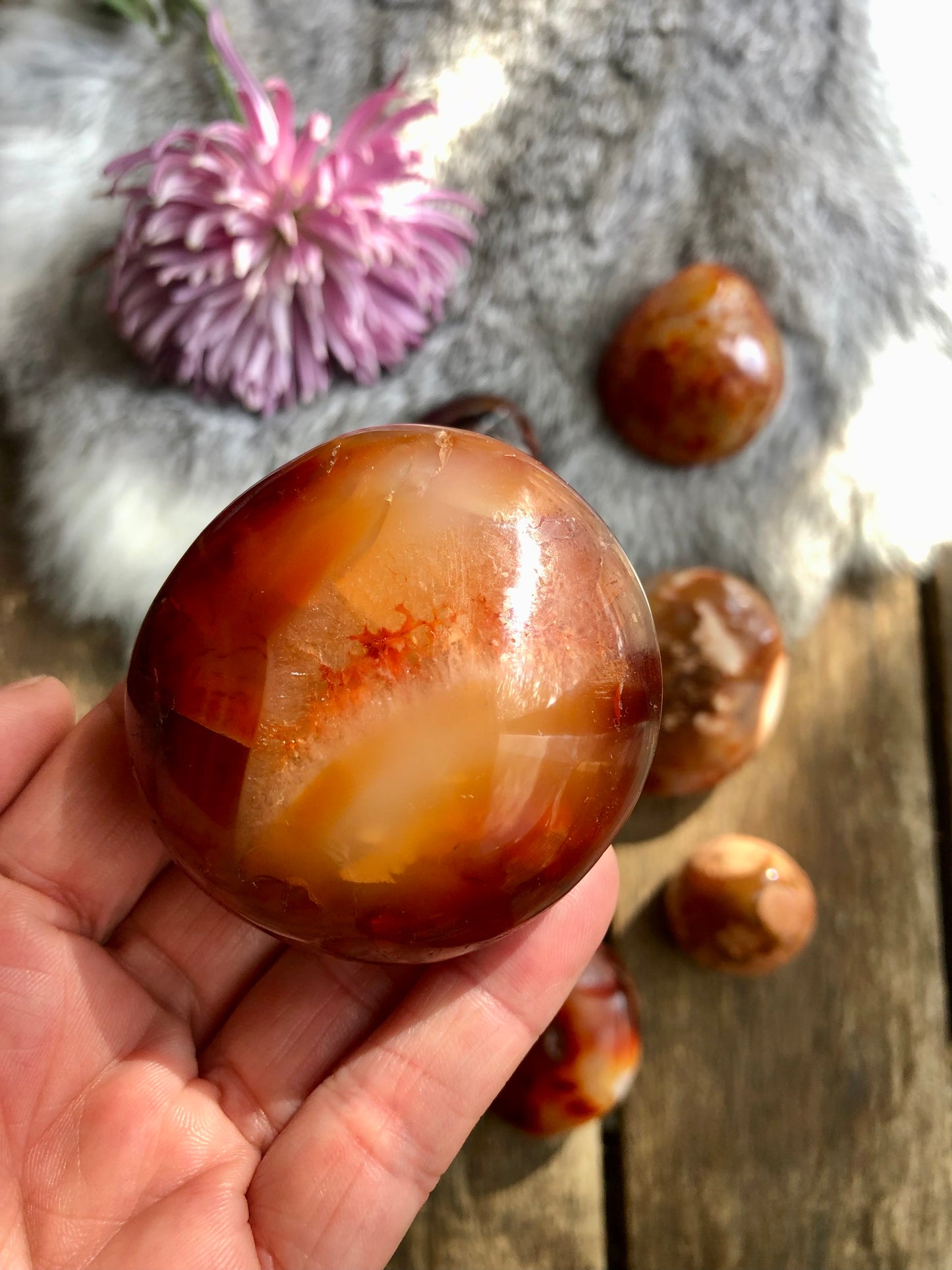 Carnelian Palm Stone