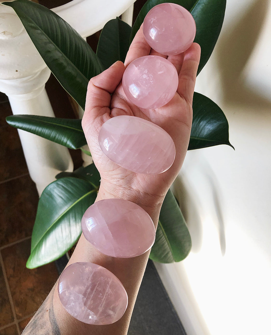 Rose Quartz Palm Stone
