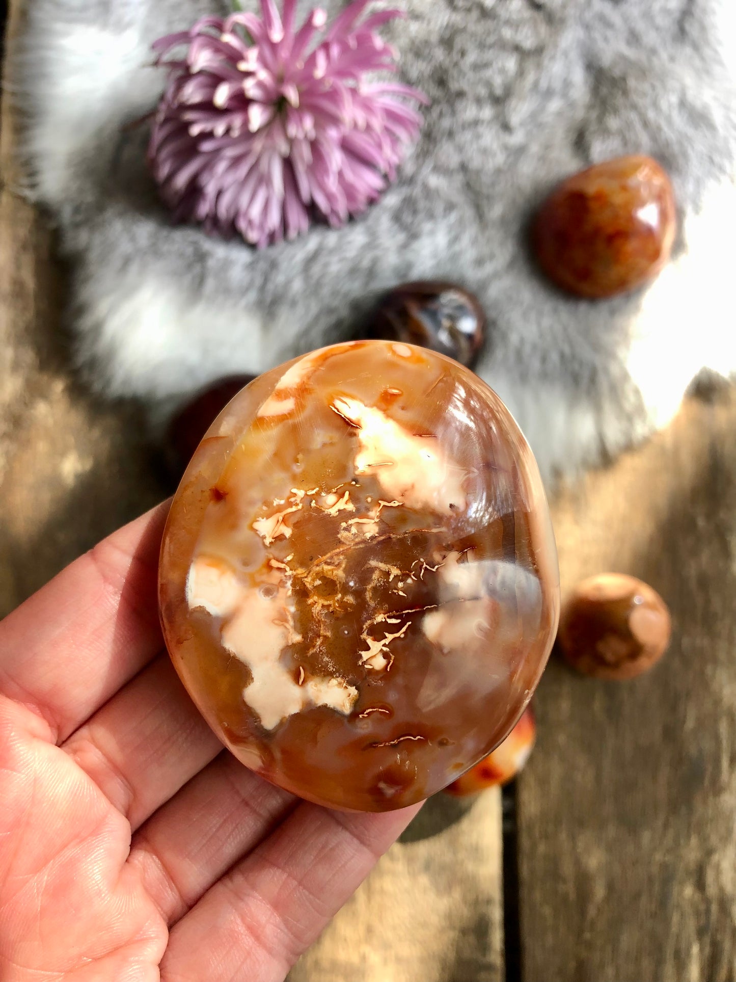 Carnelian Palm Stone