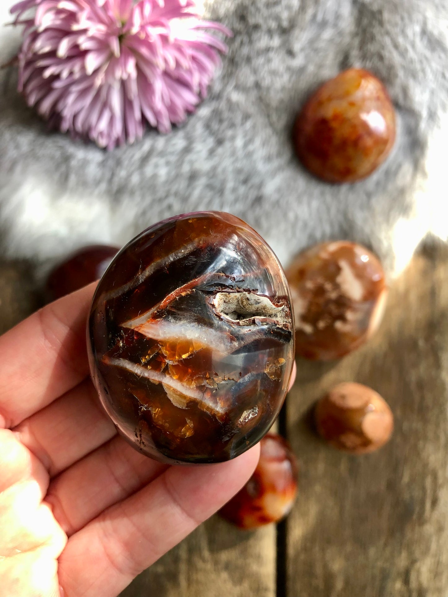Carnelian Palm Stone
