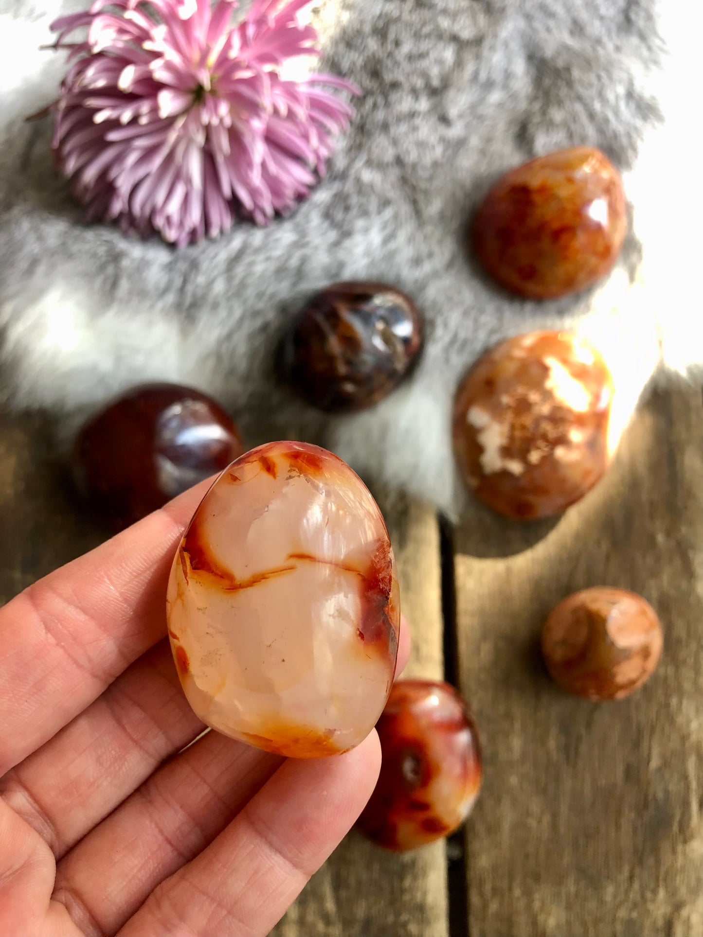 Carnelian Palm Stone