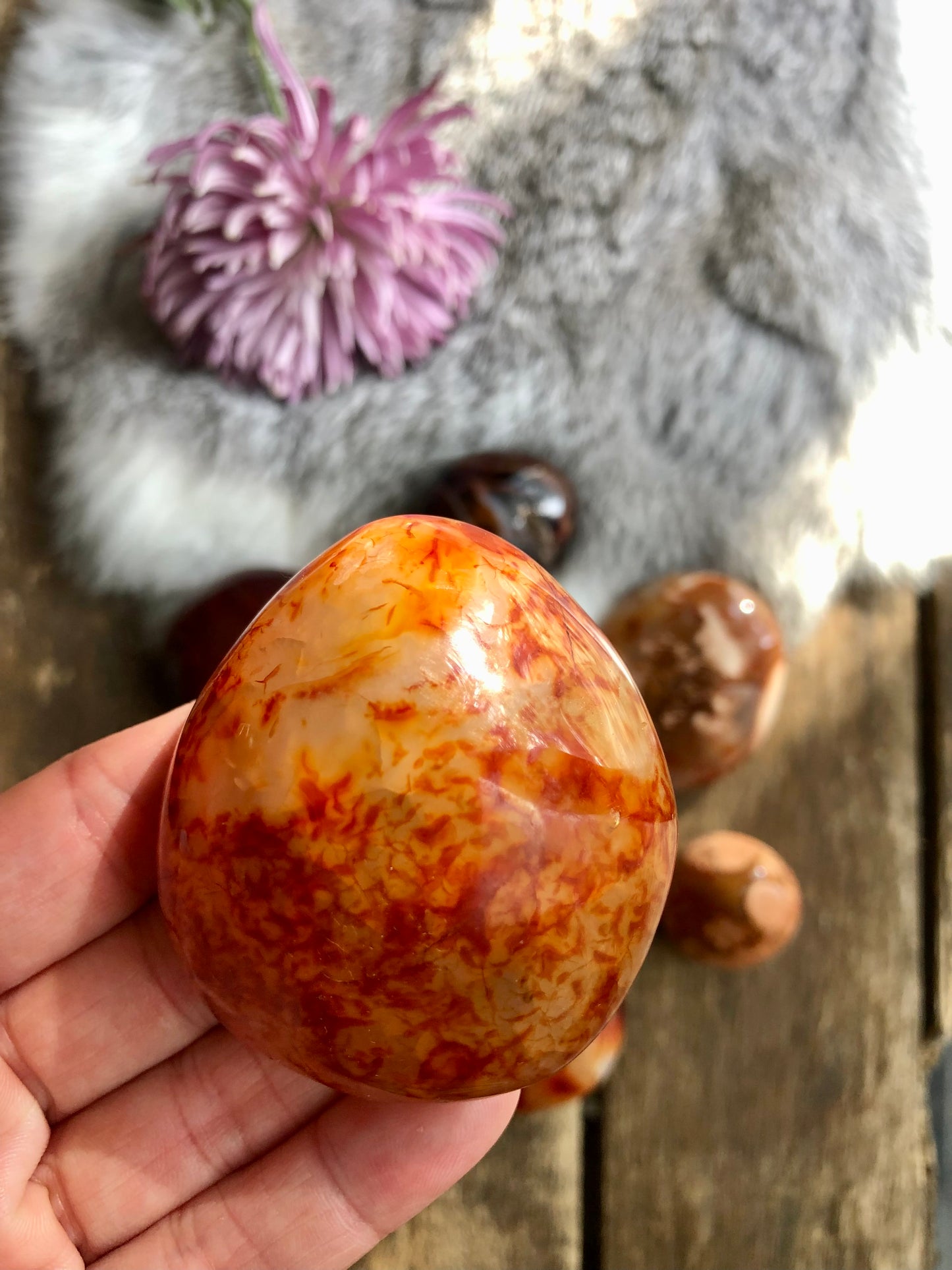Carnelian Palm Stone