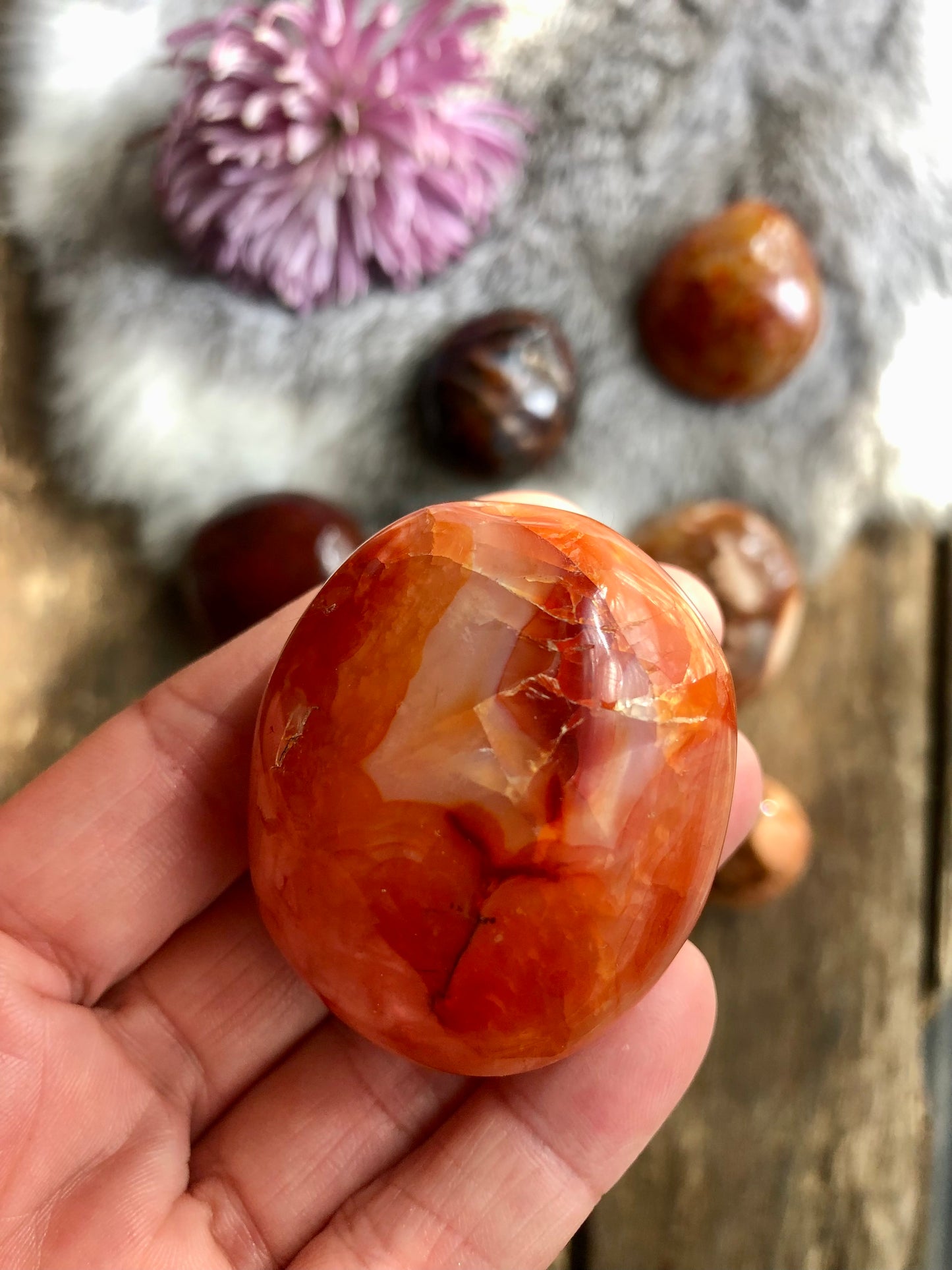 Carnelian Palm Stone