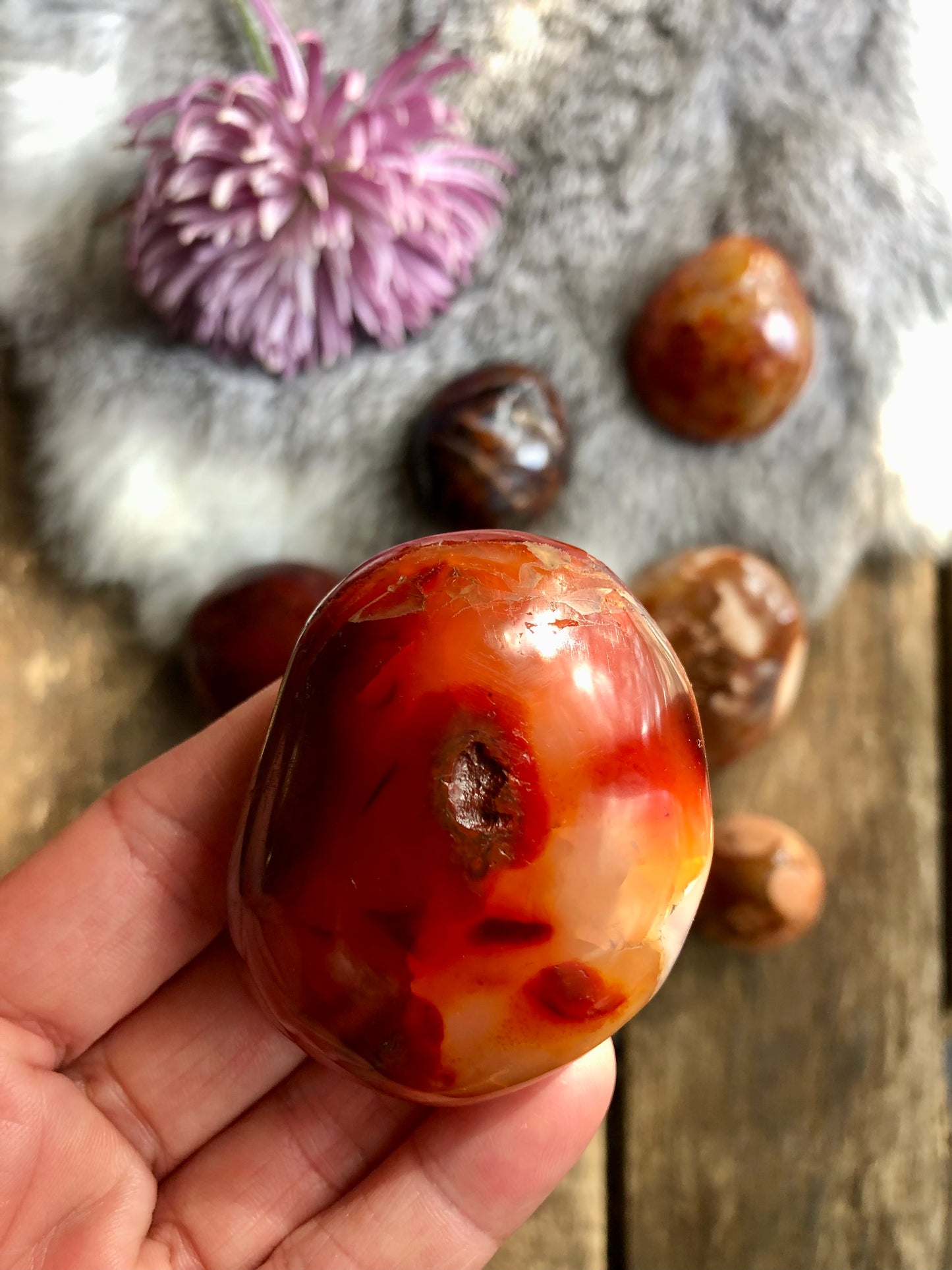 Carnelian Palm Stone
