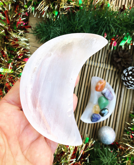 Selenite Moon Bowl