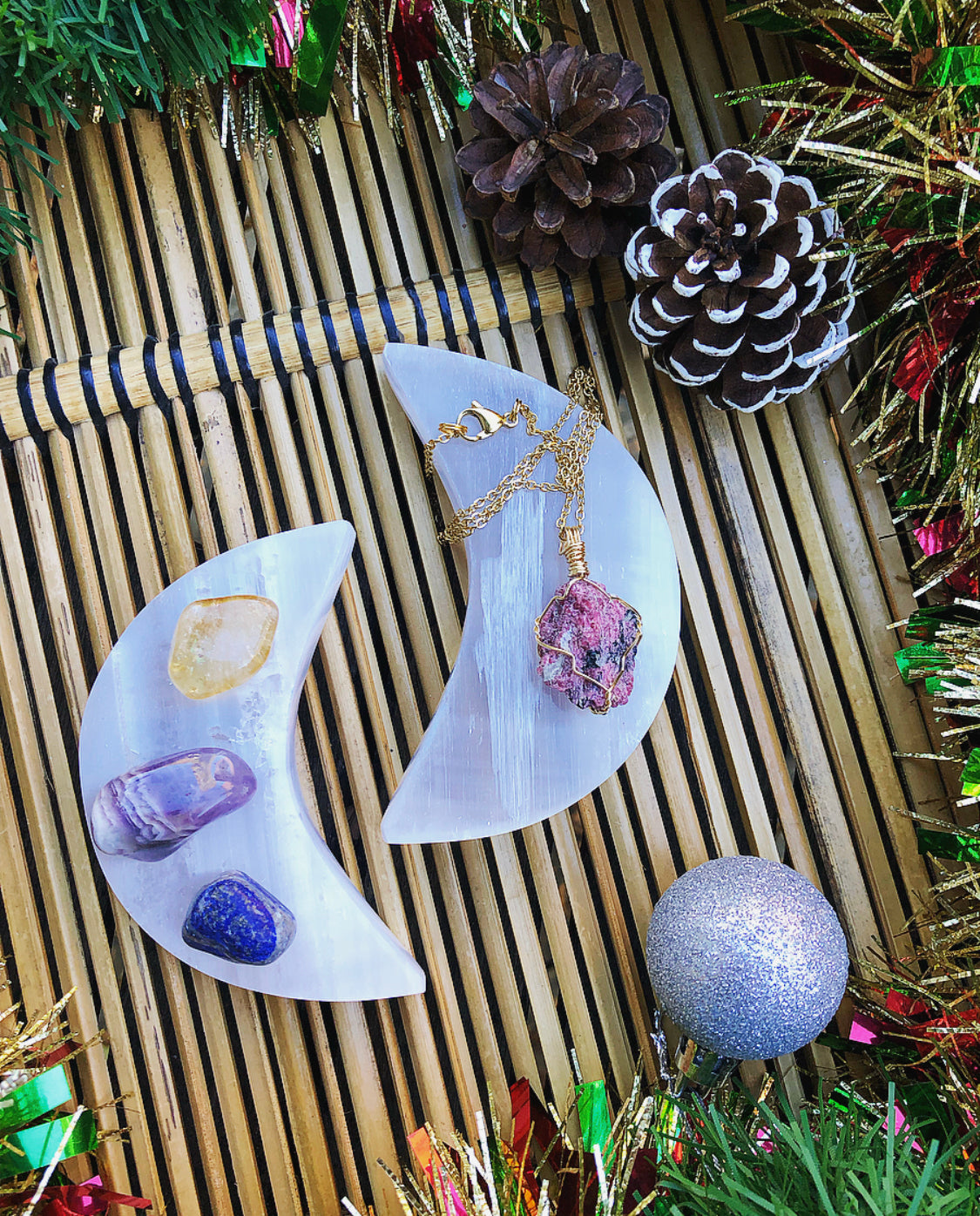 Selenite Moon Charging Plate