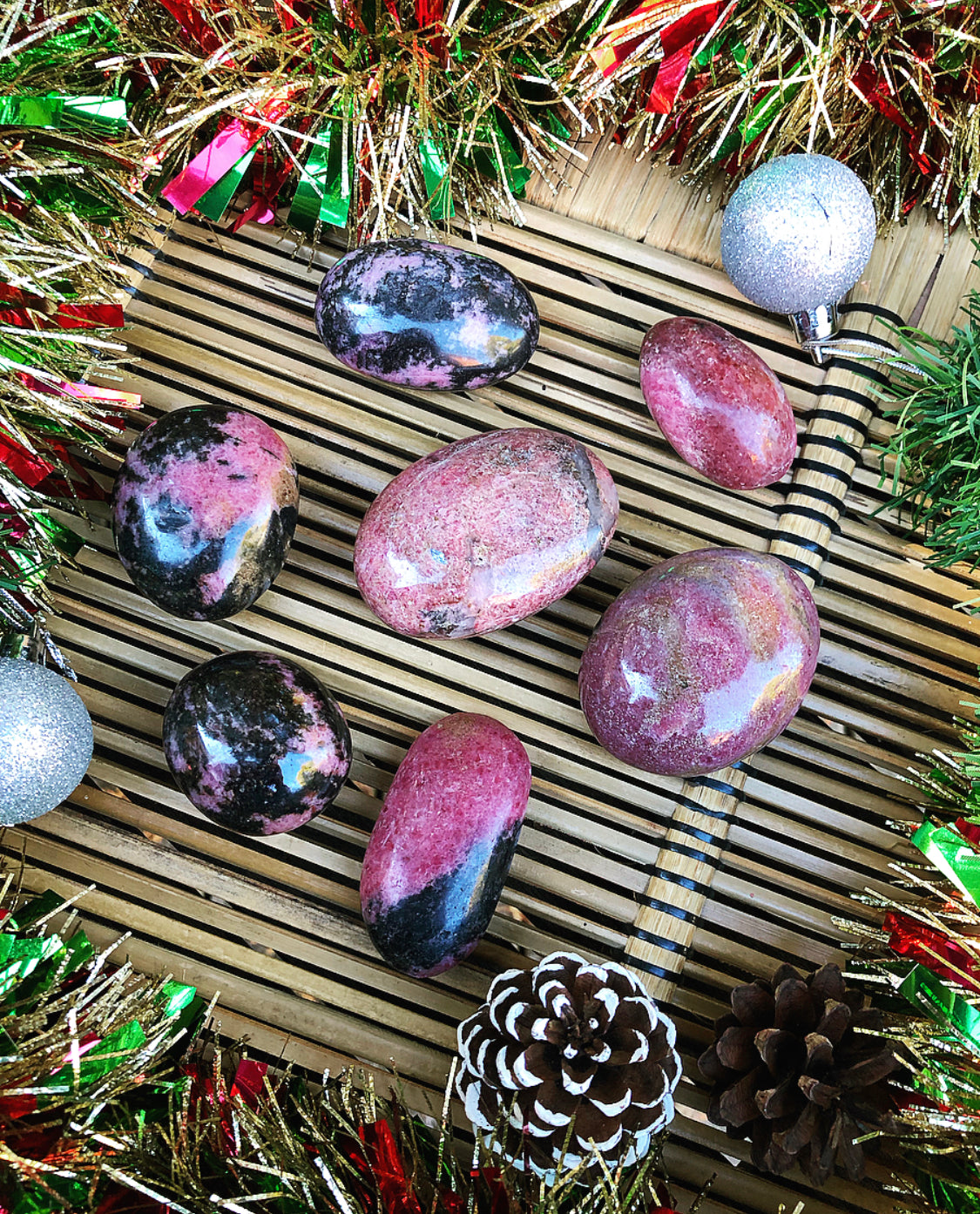 Rhodonite Palm Stone