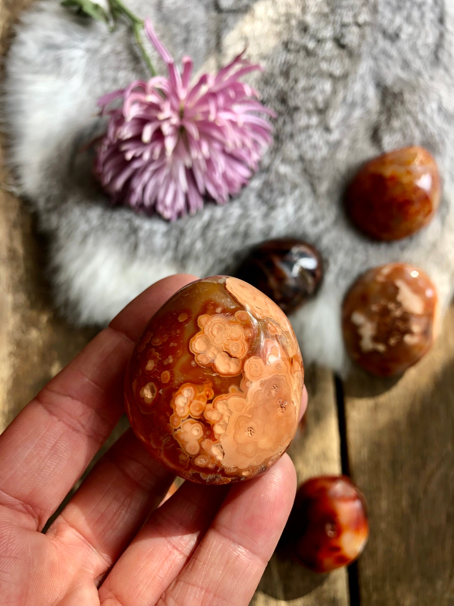 Carnelian Palm Stone