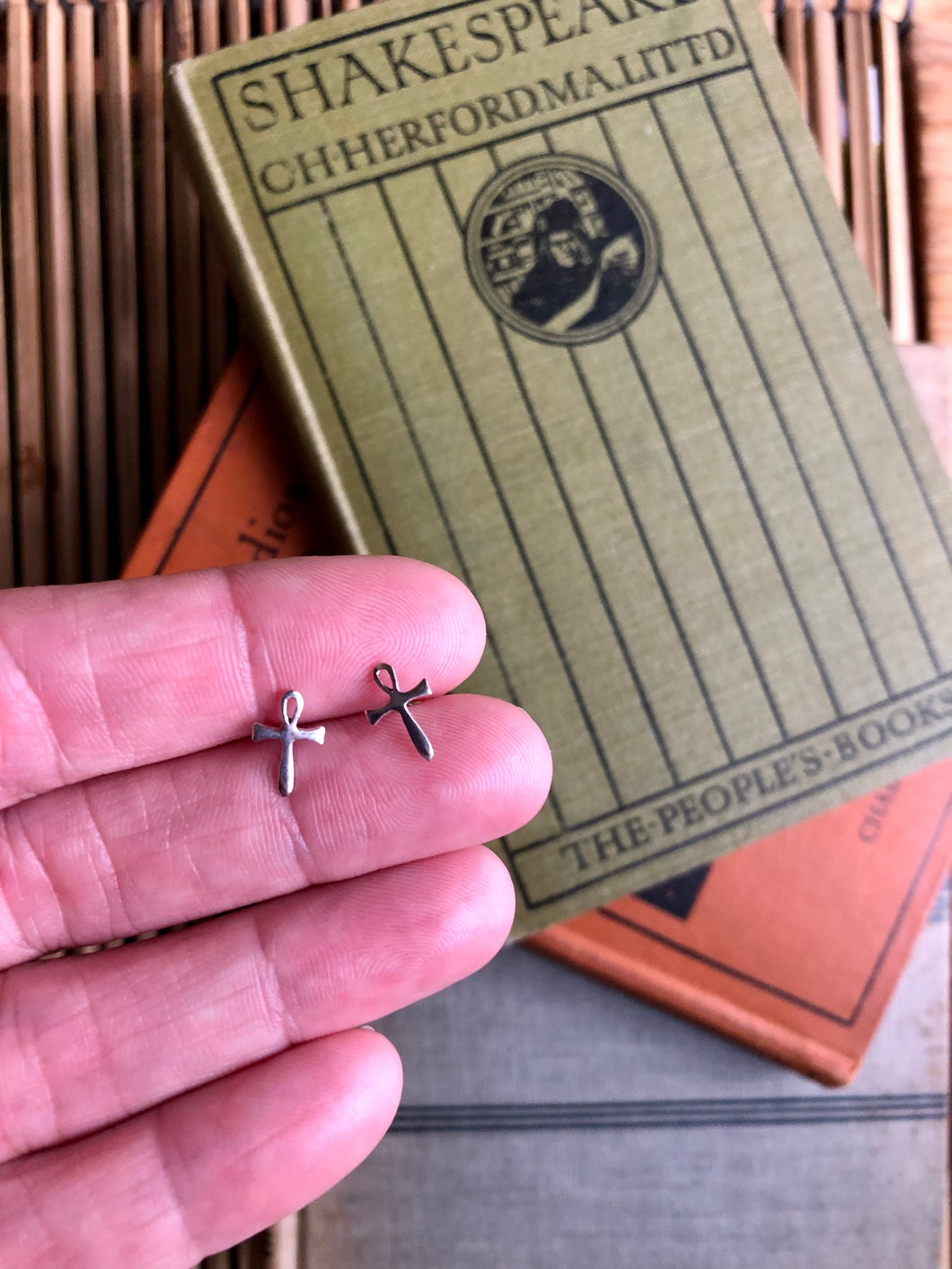 Silver Ankh Studs